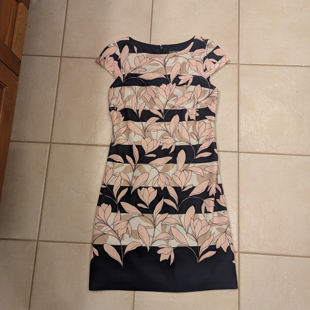 Vince Camuto Navy and Pink Floral Dress